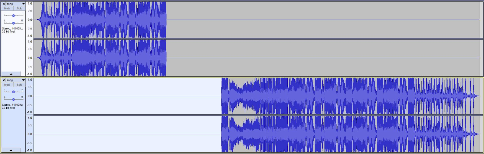 Cut song section Cut song section