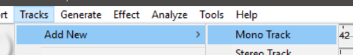Add new mono track